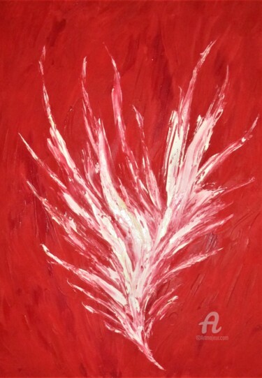 Painting titled "Flamme Blanche" by Roberto Urbano, Original Artwork, Oil