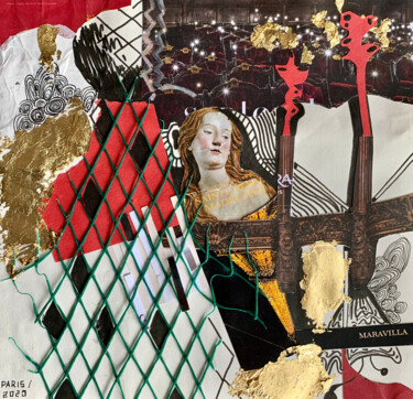 Collages titled "Paris On My Mind" by Jane Sukiasyan, Original Artwork, Collages