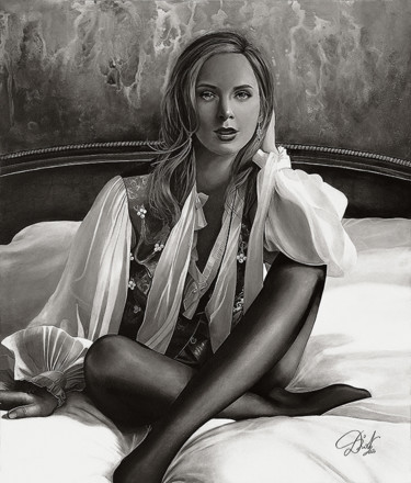 Painting titled "sensuelle" by Emmanuel Diot, Original Artwork, Acrylic Mounted on Metal