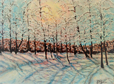Peinture intitulée "Sentier enneighé" par Jean-Pierre Loubinoux, Œuvre d'art originale, Acrylique Monté sur Châssis en bois