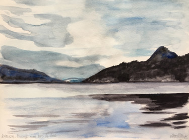 Duingt, vue sur le lac Peinture intitulée "Duingt, vue sur le…" par Camille Rouschmeyer, Œuvre d'art originale, Aquarelle