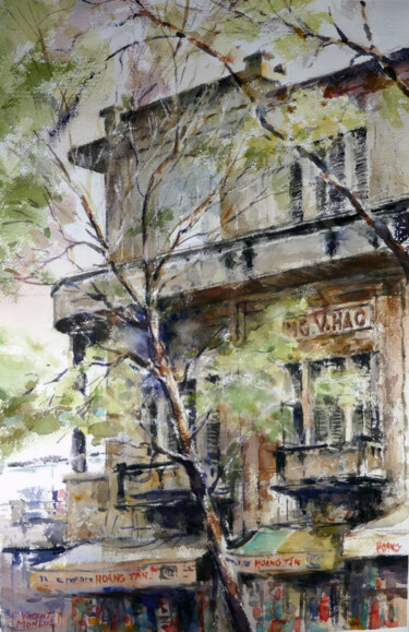 Painting titled "Nguyen Van Hao Hous…" by Vincent Monluc, Original Artwork, Watercolor