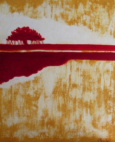 Painting titled "FICO ROSSO" by Ettore Sassi, Original Artwork, Oil