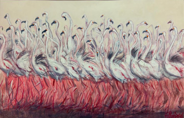 Painting titled "LA DANZA DEI FENICO…" by Ettore Sassi, Original Artwork, Oil