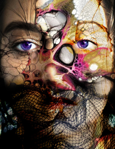 Digital Arts titled "Derrière le filet" by Dominique Taïbouni, Original Artwork, Photo Montage