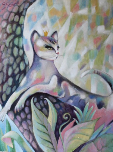 Painting titled "The Queen of Shadows" by Lana Sevin, Original Artwork, Acrylic Mounted on Wood Stretcher frame