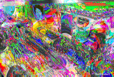 数字艺术 标题为“Crow in Times Square” 由Roberto Bartoccini, 原创艺术品, 数字油画