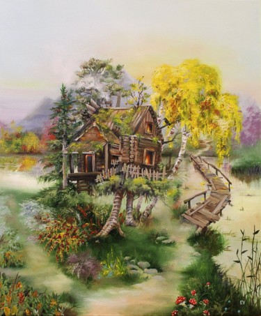绘画 标题为“"В гостях у сказки"” 由Elena Strelets, 原创艺术品, 油 安装在木质担架架上