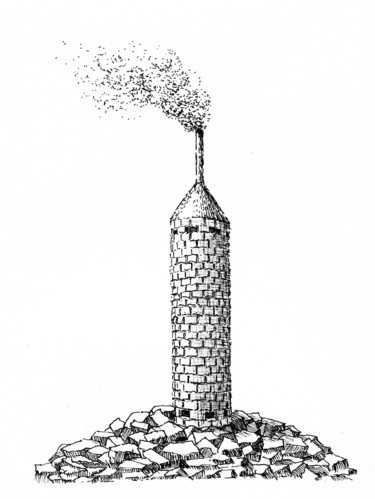 Drawing titled "pharos" by Frits Sergeant, Original Artwork, Ink