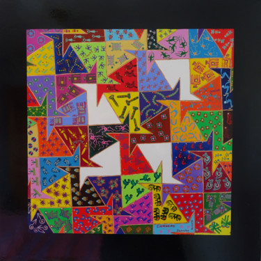 Neiges en foule Painting titled "Neiges en foule" by Patrick Chaneac, Original Artwork, Acrylic