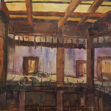 绘画 标题为“Destruction à Mosoul” 由Ghislaine Rimmen-Mohl, 原创艺术品, 油