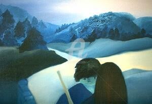 Peinture intitulée "les trois chemins" par Noëlle Dauby, Œuvre d'art originale