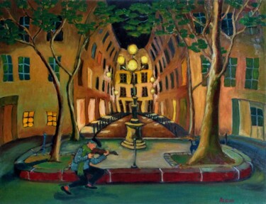 Sérénade place de Fürstenberg Peinture intitulée "Sérénade place de F…" par Albina Urbanek, Œuvre d'art originale, Huile
