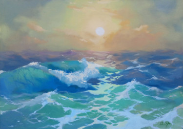 Painting titled "Seascape." by Denis Bely, Original Artwork, Oil
