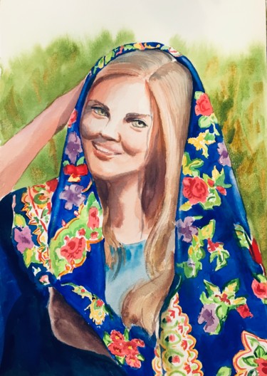 Peinture intitulée "Tanyusha 2021" par Marina Babintseva, Œuvre d'art originale, Aquarelle