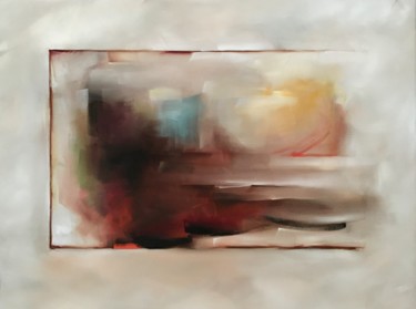 Schilderij getiteld "‘Purple beach’" door Inge Coolen, Origineel Kunstwerk, Olie