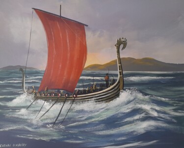 Schilderij getiteld "Vikings off kerry c…" door Cathal O Malley, Origineel Kunstwerk, Acryl