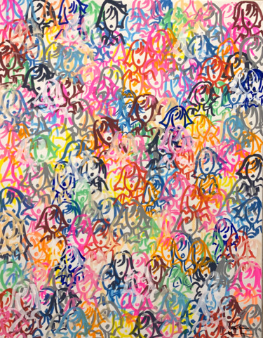 Just wanna have fun 绘画 标题为“Just wanna have fun” 由Caroline Montigneaux, 原创艺术品, 标记 安装在木质担架架上