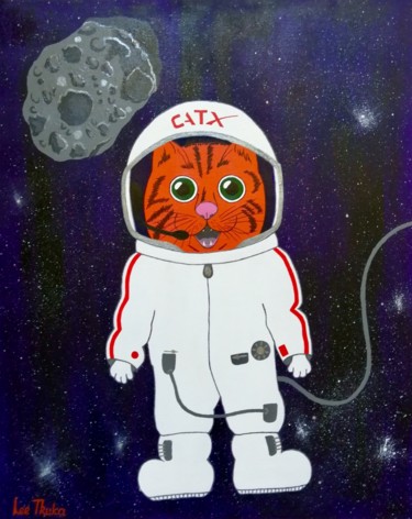 绘画 标题为“CAT X - acrylic pai…” 由Leetruka, 原创艺术品, 丙烯