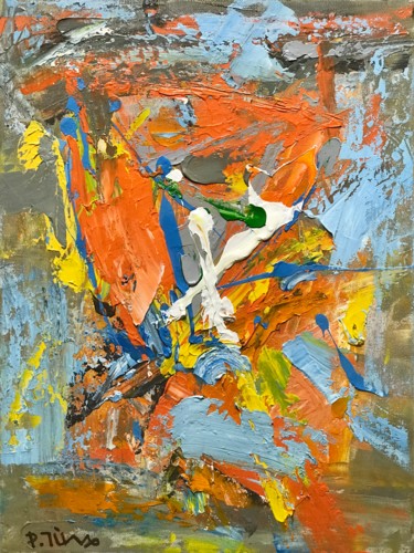 Painting titled "Red face" by Tung Duc Pham, Original Artwork, Acrylic