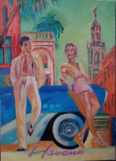 Peinture intitulée "Havana" par Jean Claude Colombano, Œuvre d'art originale, Huile