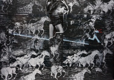 印花与版画 标题为“ECHAPPEE BELLE” 由Dominique Duhot, 原创艺术品, 雕刻