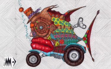 Wielorybomoto, wygodne przemieszczanie się jako dwuślad 图画 标题为“Wielorybomoto, wygo…” 由Dariusz Demoon Madaj, 原创艺术品, 标记
