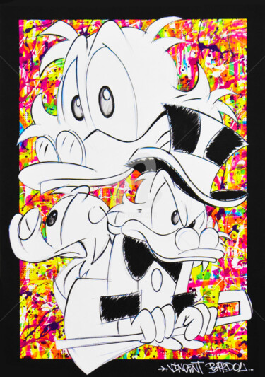 绘画 标题为“PICSOU SKETCH” 由Vincent Bardou, 原创艺术品, 丙烯 安装在木质担架架上