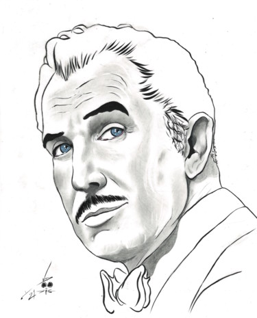 图画 标题为“Vincent Price” 由John Creekmore, 原创艺术品, 墨