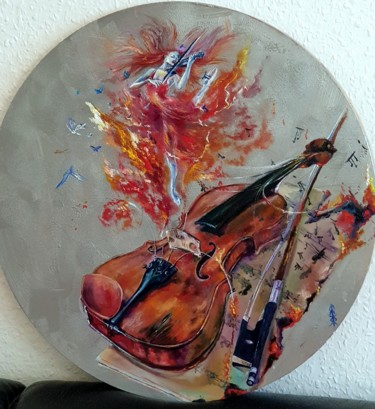 Pittura intitolato ""Feniks"" da Iryna Kogan, Opera d'arte originale, Olio