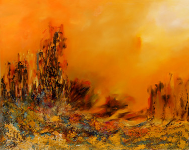 Schilderij getiteld "Muralla" door Isabel Tapias, Origineel Kunstwerk, Olie