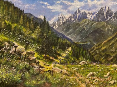 Malerei mit dem Titel "Tirolo" von Natalia Wisniosz, Original-Kunstwerk, Acryl Auf Andere starre Platte montiert