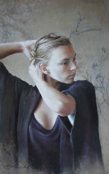 Dessin intitulée ""Un Jardin en Hiver…" par Nathalie Picoulet, Œuvre d'art originale, Pastel Monté sur Carton