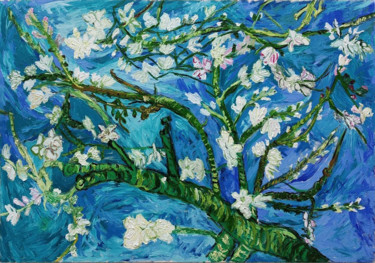 Almond Blossom after van Gogh Malerei mit dem Titel "Almond Blossom afte…" von João Miranda, Original-Kunstwerk, Öl
