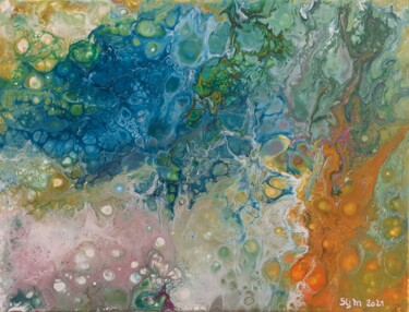 Peinture intitulée "Le Paon" par Sébastien Mas, Œuvre d'art originale, Acrylique