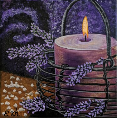 Acrylic Original Artwork "Lavender Evening" Картина под названием "Acrylic Original Ar…" - Elena Carlier, Подлинное произведение искусства, Акрил Установлен на Деревянн…