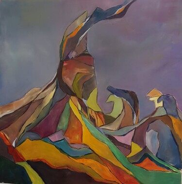 Painting titled "Elément Eau : la va…" by Ghislaine Rimmen-Mohl, Original Artwork, Oil