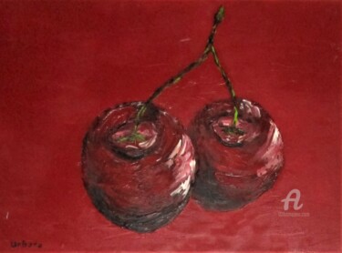 Painting titled "Les Cerises rouges" by Roberto Urbano, Original Artwork, Oil