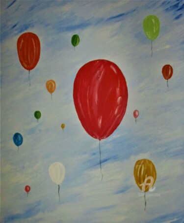 Ζωγραφική με τίτλο "Envol de Ballons" από Roberto Urbano, Αυθεντικά έργα τέχνης, Λάδι