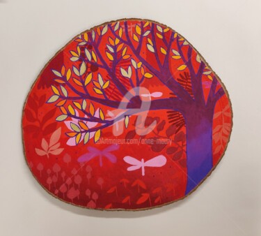 「Arbre de vie #7」というタイトルの絵画 Anne Mauryによって, オリジナルのアートワーク, グワッシュ水彩画