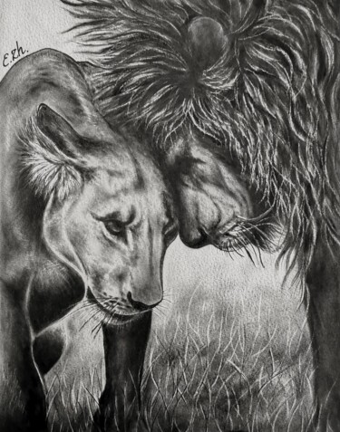 Charcoal Original Artwork "Humility" Tekening getiteld "Charcoal Original A…" door Elena Carlier, Origineel Kunstwerk, Houtskool
