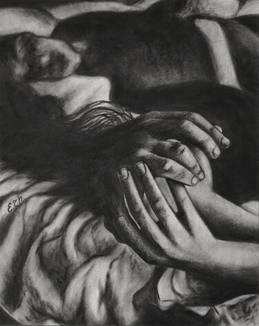 Charcoal Original Artwork "Lifelines" 제목이 "Charcoal Original A…"인 그림 Elena Carlier로, 원작, 숯