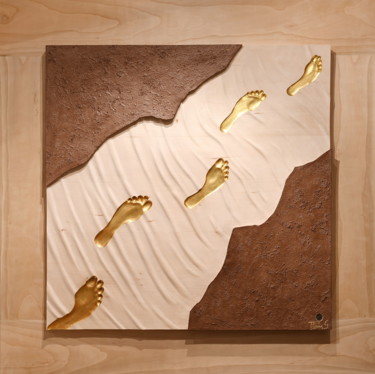 Sculptuur getiteld "Auf schmalem Pfad" door Gerhard Ploner, Origineel Kunstwerk, Hout