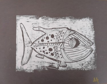 印花与版画 标题为“Gael (2)” 由Claire Ferrari (klrferr), 原创艺术品, Linocuts