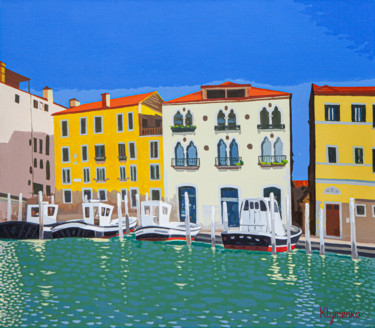 San Basilio, Port of Venice, Italy Pittura intitolato "San Basilio, Port o…" da Ivan Klymenko, Opera d'arte originale, Olio