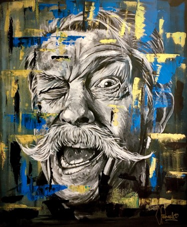 Painting titled "John Hurt" by Jan Poncelet, Original Artwork, Acrylic