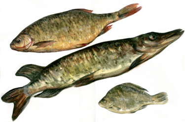 제목이 "Pisces. ORIGINAL WA…"인 미술작품 Alexandra Zatelepina로, 원작, 수채화