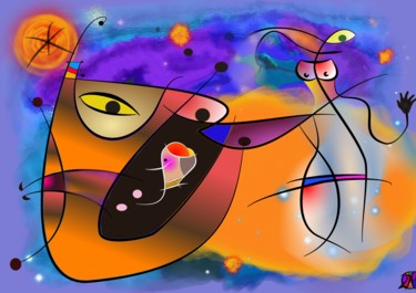 Digitale Kunst mit dem Titel "Magier" von Chris Van Moorsel, Original-Kunstwerk, Digitale Malerei