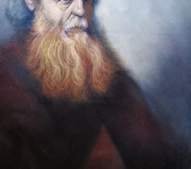 Drawing titled "old man" by Ali Rafeghvand, Original Artwork, Oil