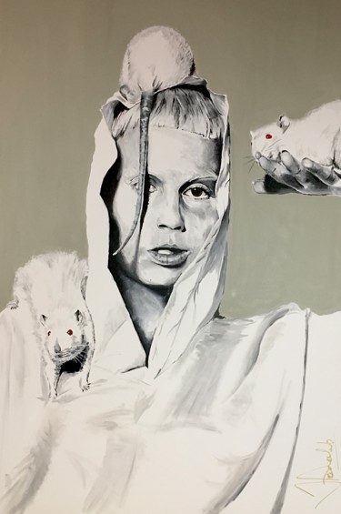 Painting titled "Yolandi Visser" by Jan Poncelet, Original Artwork, Acrylic